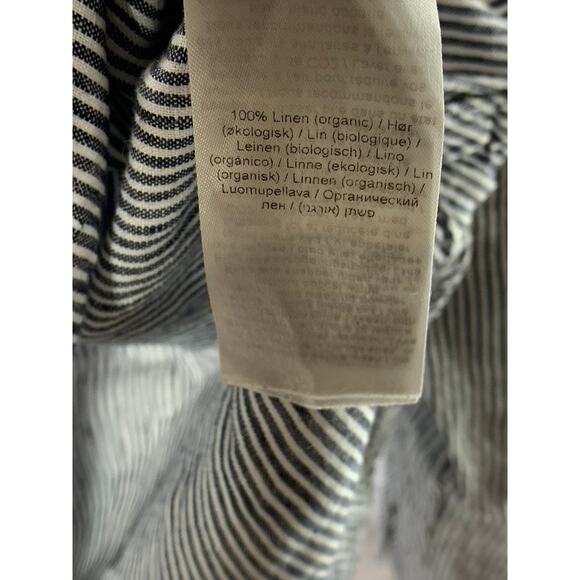 KNOWLEDGE COTTON APPAREL Men's Blue/White Pinstripe Linen Button-Up Shirt SZ 2XL - Picture 8 of 9